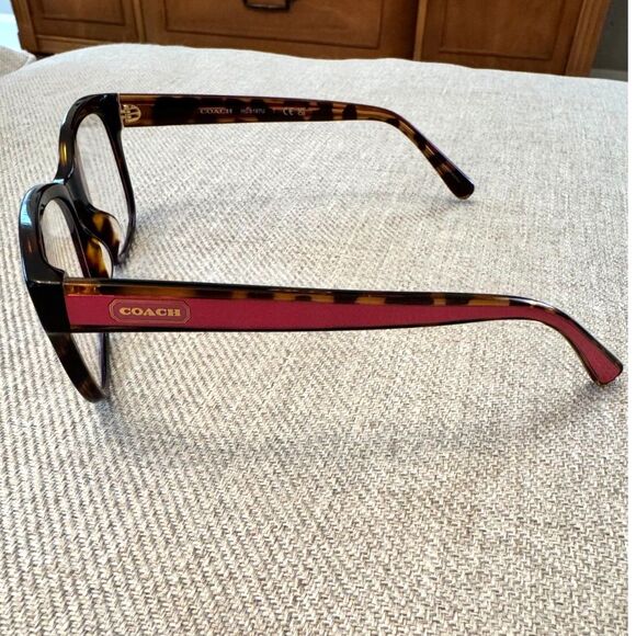Coach Eyeglasses HC 6197U 5120 Glasses Dark Brown Tortoise on Pink 51mm - Picture 3 of 5